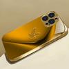 Simple Line Eagle Pattern Gold Metallic Paint Glass Phone Case For iPhone 17 16 15 14 13 12 11 Pro Max 14 Plus 17 Air 16E Cover