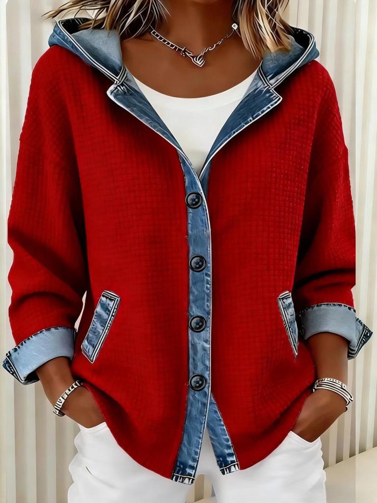 3D Digital Print Women's Hooded Cardigan Sweater - European Size, Autumn/Winter 2026 Collection
