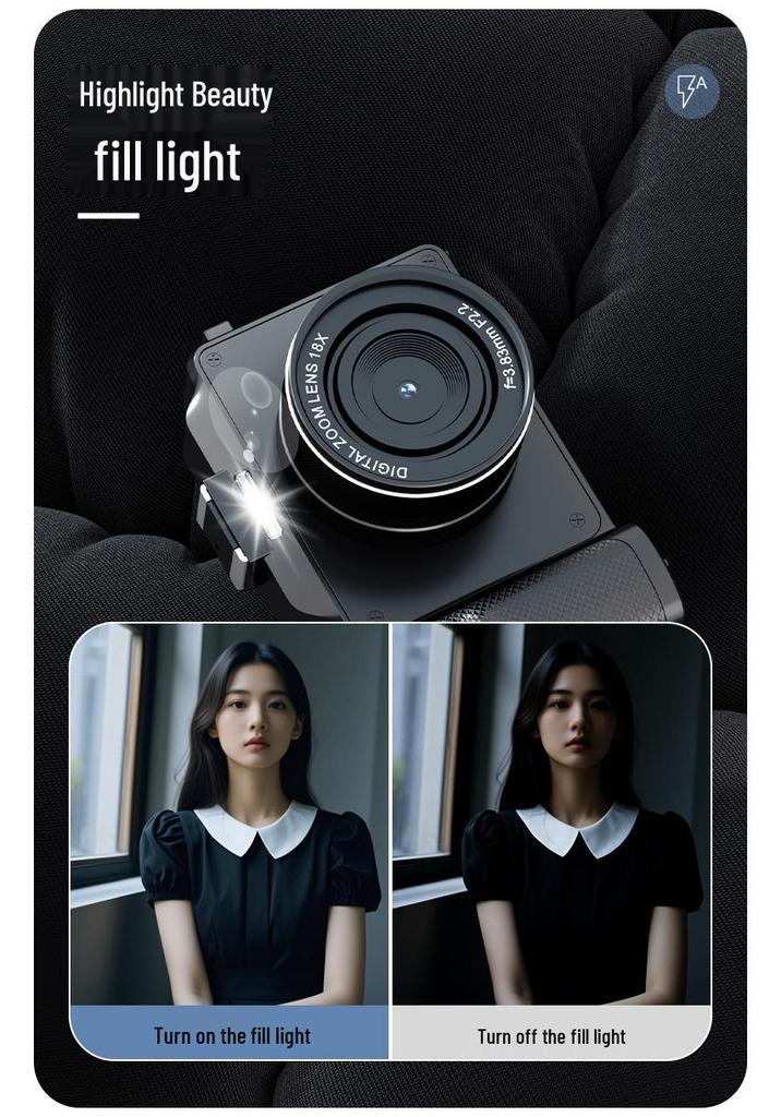 8K Dual Lens HD Camera with Optical Zoom, WiFi, and Filters