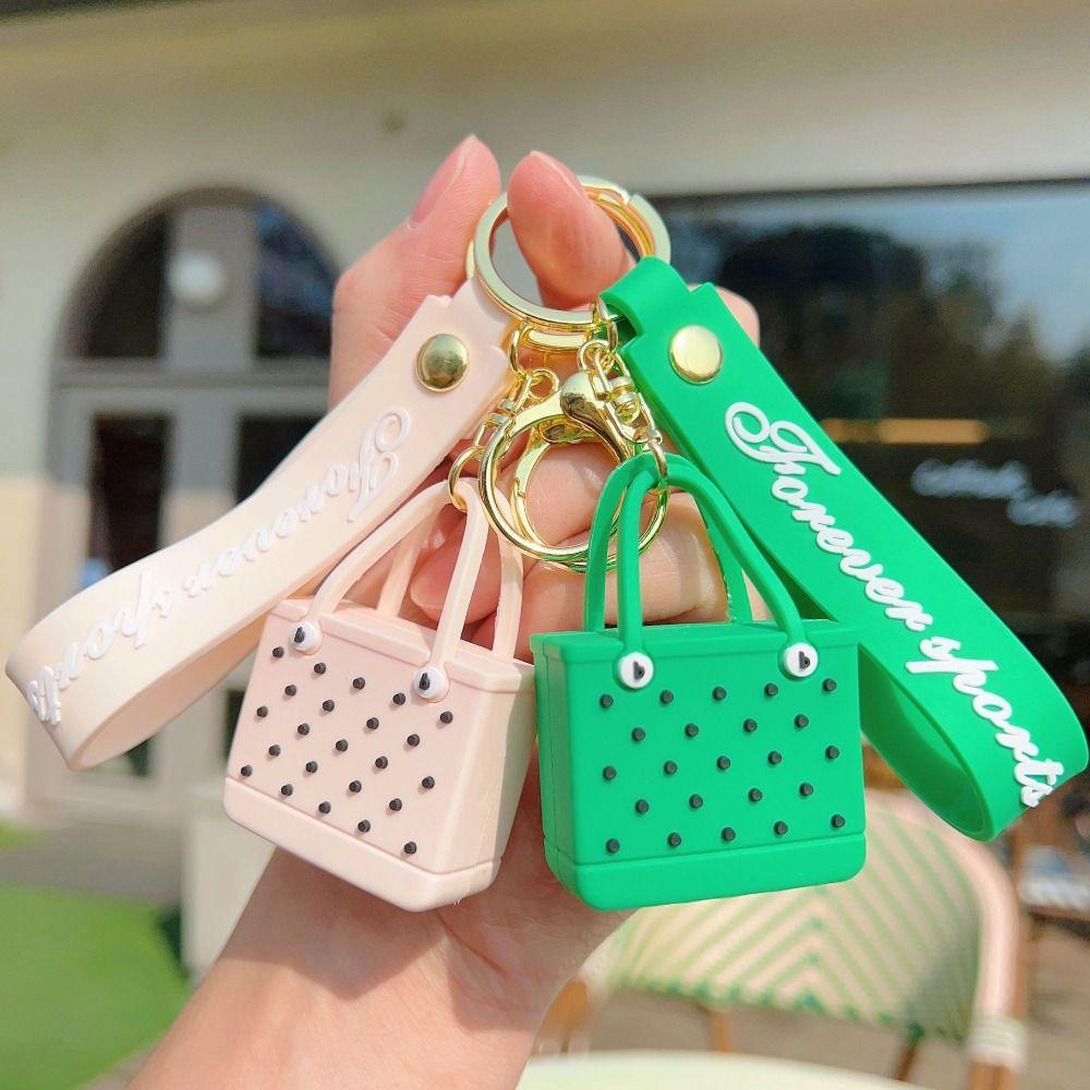Simple Simulation Bag Key Chain Mini Car Key Chain Portable Beach Hole Bag Keychain Girl