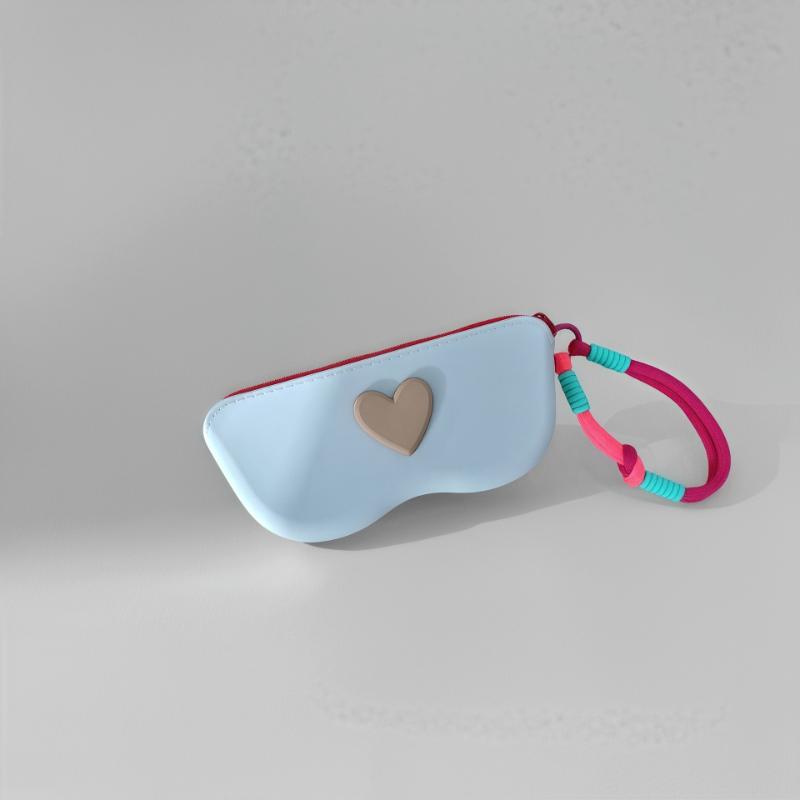 New Heart-Shaped Silicone Eyeglass Storage Bag Fashionable Travel Portable Sunglasses Protective Coverstorage Bag Silicone Bag
