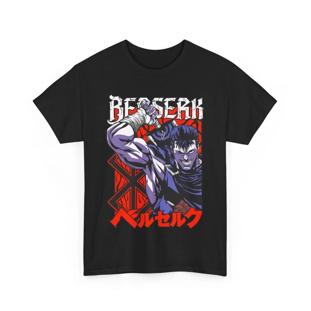 Anime Berserk Strip Guts Berserker Armour Black T Shirt S
