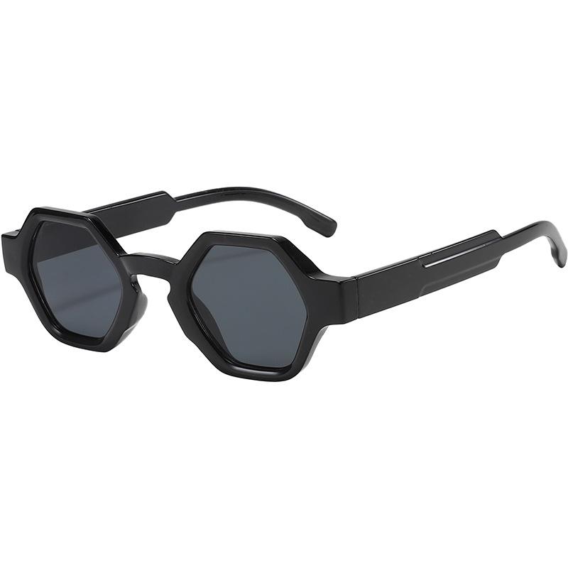 Chic Small Frame Men's Retro Polygon Sunglasses – European & American Sun-Protection Shades