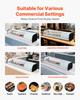 Sushi Display Case Refrigerator, 62L Commercial Sushi Case, 6-Pan Countertop Showcase with Curved Glass, LED Lighting, and Digital Temperature