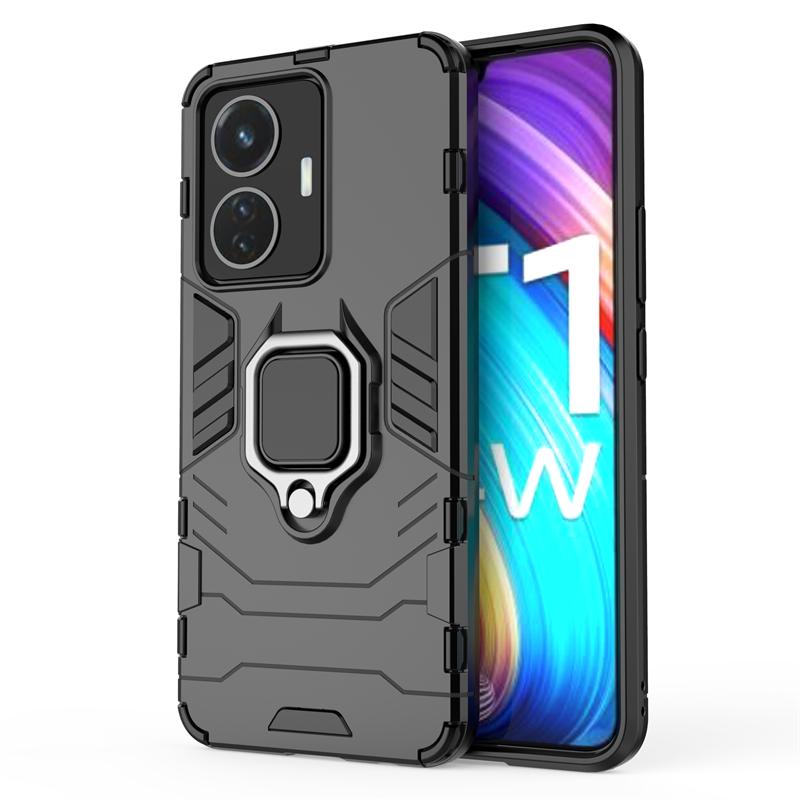 For Vivo T1 Case Armor Magnetic Suction Stand Full Back Cover For Vivo T1 Snapdragon 680 Case Cover For Vivo T1 44W 6.44 inch