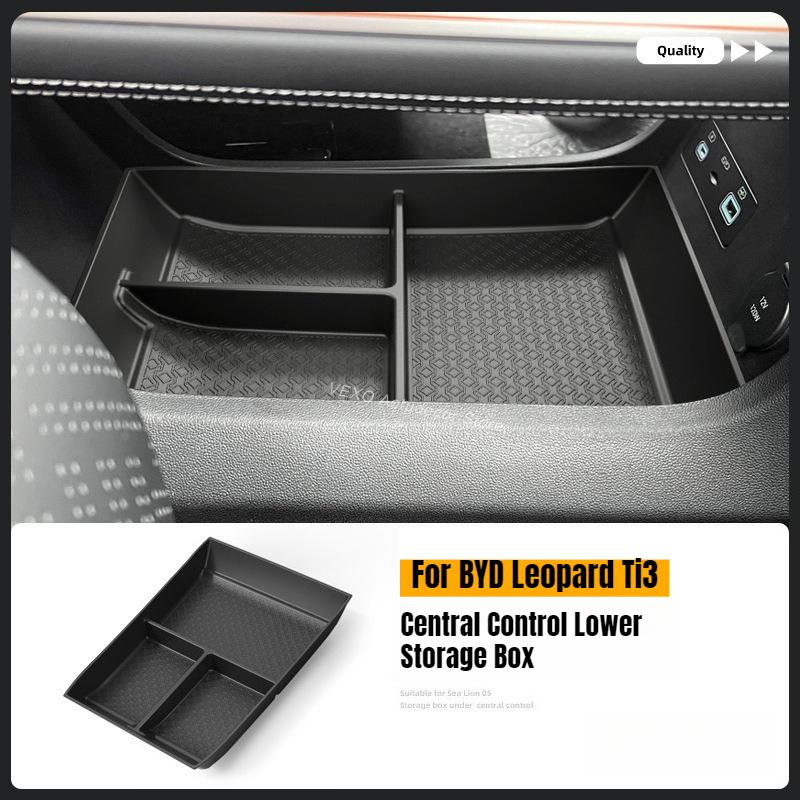 For BYD Formula Leopard Titanium 3 Ti3 2025 2026 Car Central Control Lower Storage Box Storage Tray Organizer Case Accessories