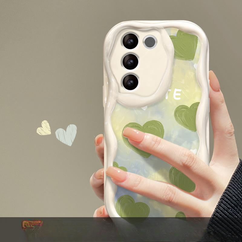 

Применимо к Vivos18/17pro Чехол для мобильного телефона X100/90 Green Love Chain Y77/52s Пара Силиконовый Мягкий vivo Y73s