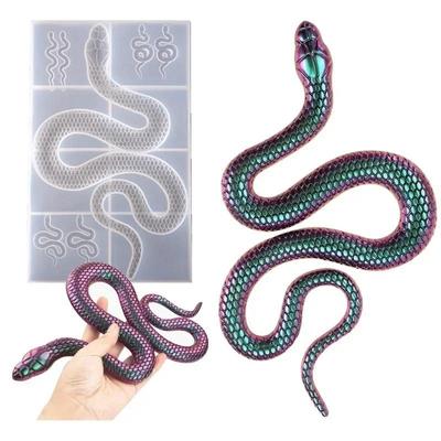 2024 New Mirror Silicone Mold for Resin DIY Crystal Epoxy Resin Mold Large Snake Handmade Pottery Mould