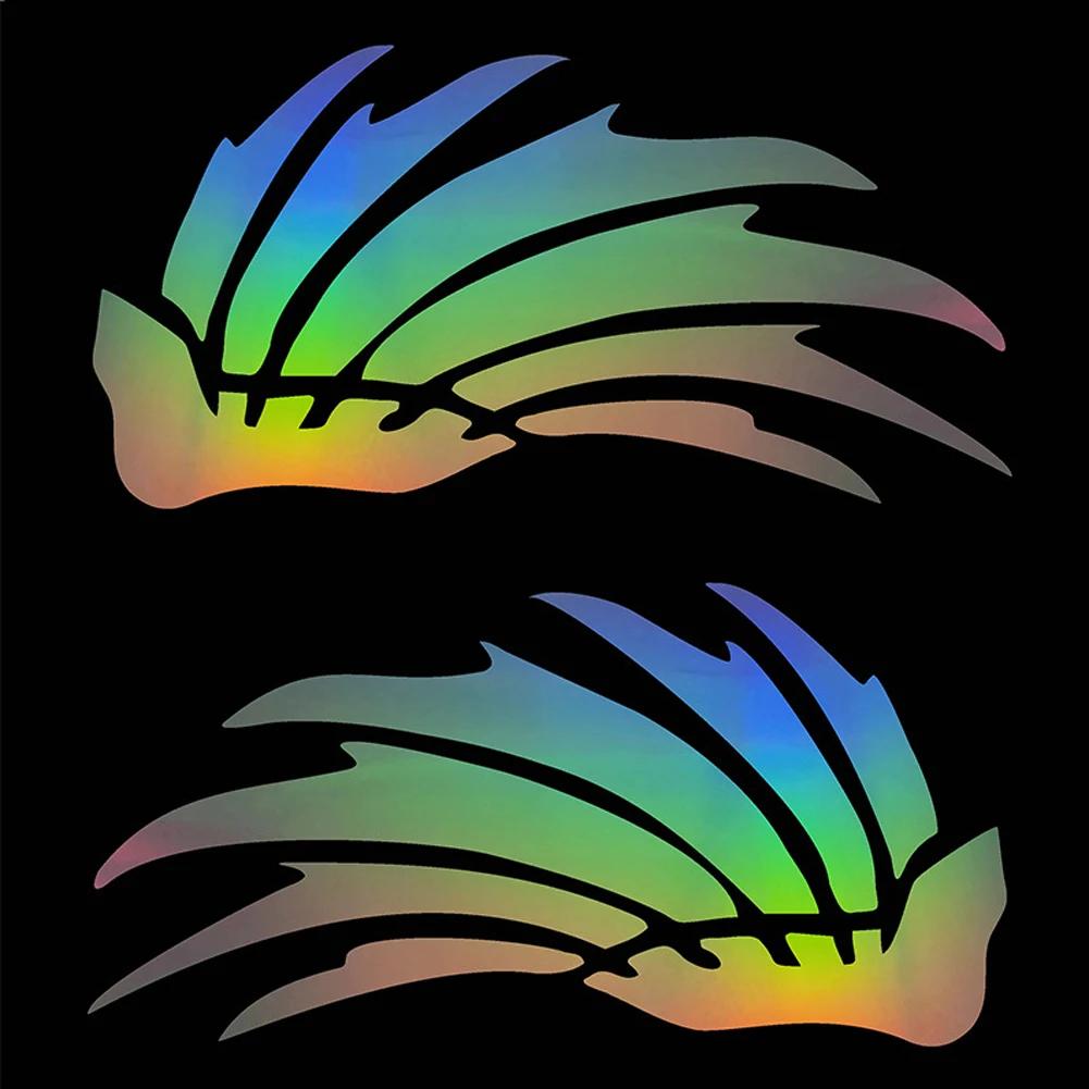 2Pcs Creative Wing-Shaped Motorcycle Helmet&Car Rearview Mirror Sticker Motorcycle Accessories