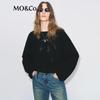 MO&Co. Women's British Style Loose Fit Round Neck Sweater
