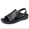 Fashion Men's  Dual-purpose Leather Men's Summer Fashionable Beach Shoes with Soft Soles and One-piece Sandals for External Wear