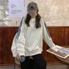 Autumn and Winter Sweatshirt Women Loose Striped Splicing Long Sleeve Tops Casual Versatile Female Winter Clothes Women