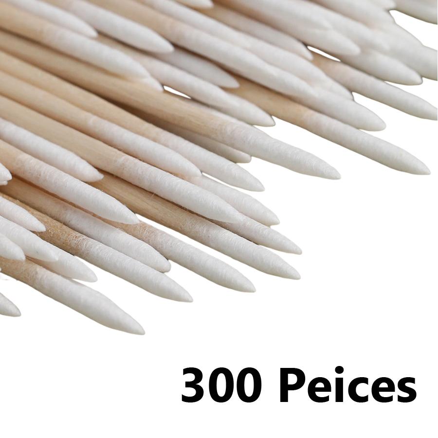 100/200/300 ks oboustranných vatových tyčinek s jemnými špičatými konci pro nail art, make-up, korekci oční linky, kosmetické nástroje