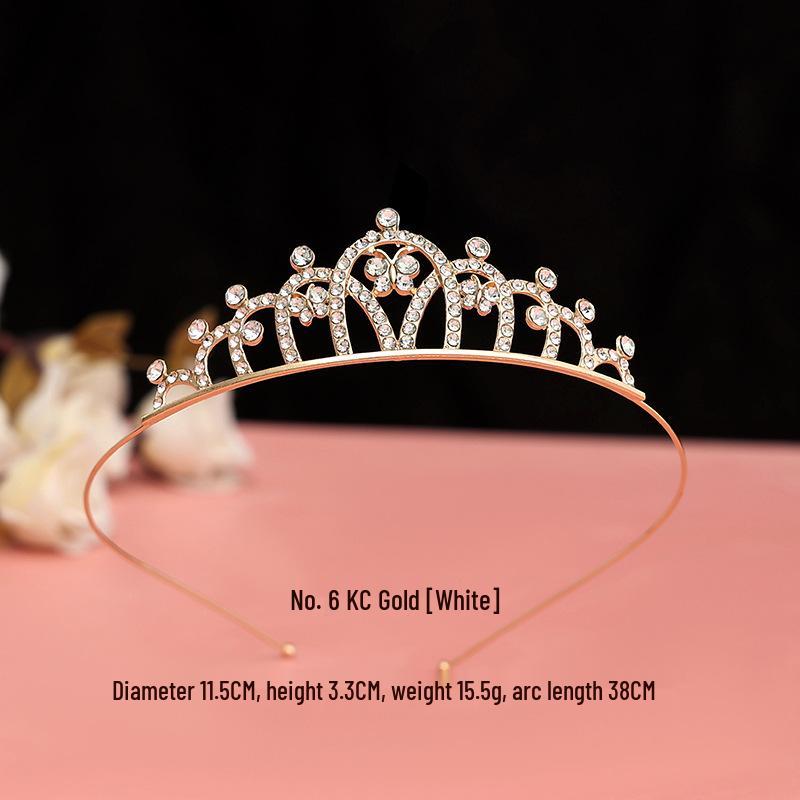 Serre-tête Couronne de Princesse à Strass pour Enfants - Mignon Style Peigne Chat Lapin Incrusté de Diamants pour Filles