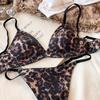 Set intimo estivo da donna, reggiseno senza ferretto con coppa triangolare in seta sexy, bralette francese, reggiseno e perizoma senza cuciture
