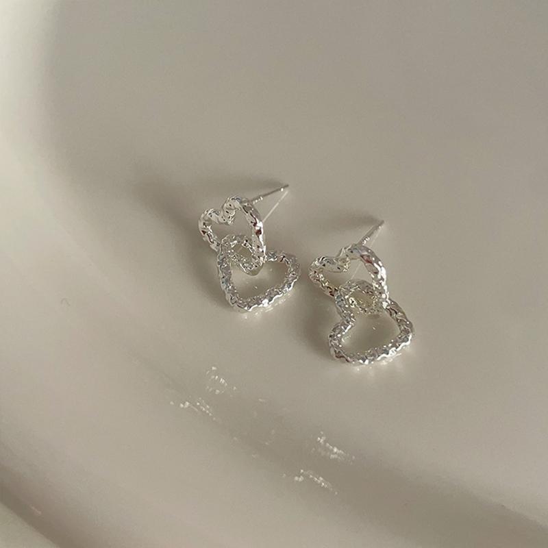 

New 925 Sterling Silver Heart-shaped Earrings Personality Charm Small Women Earrings Birthday Gift for Friends Fine Jewelry платиновый