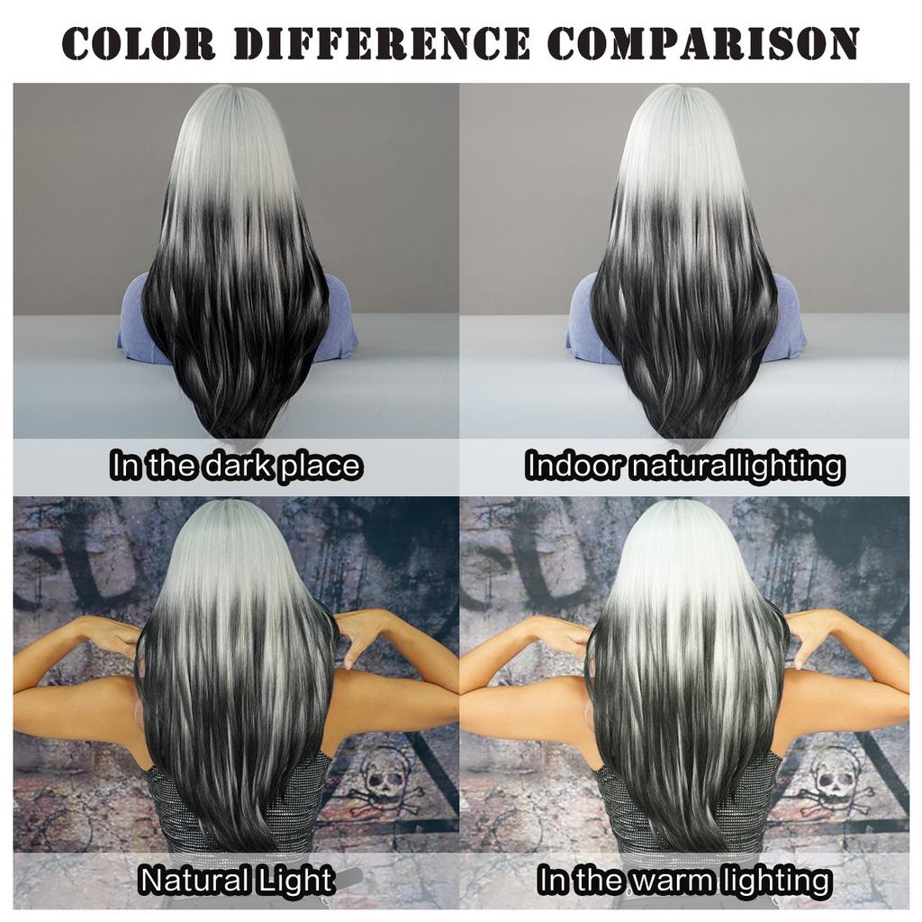 Women's Simulation Wig 63cm Hair Long Straight Wig Full Headgear Rose Hair Net Headdress Beauty Decoration Wig