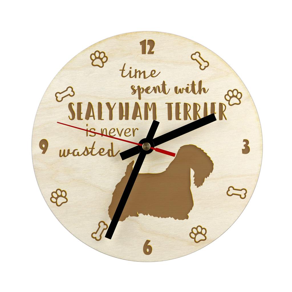 Sealyham Terrier, Welsh Border Terrier, Cowley Terrier - orologio con cane, orologio in legno con incisione, orologio personalizzato di Art-Dog