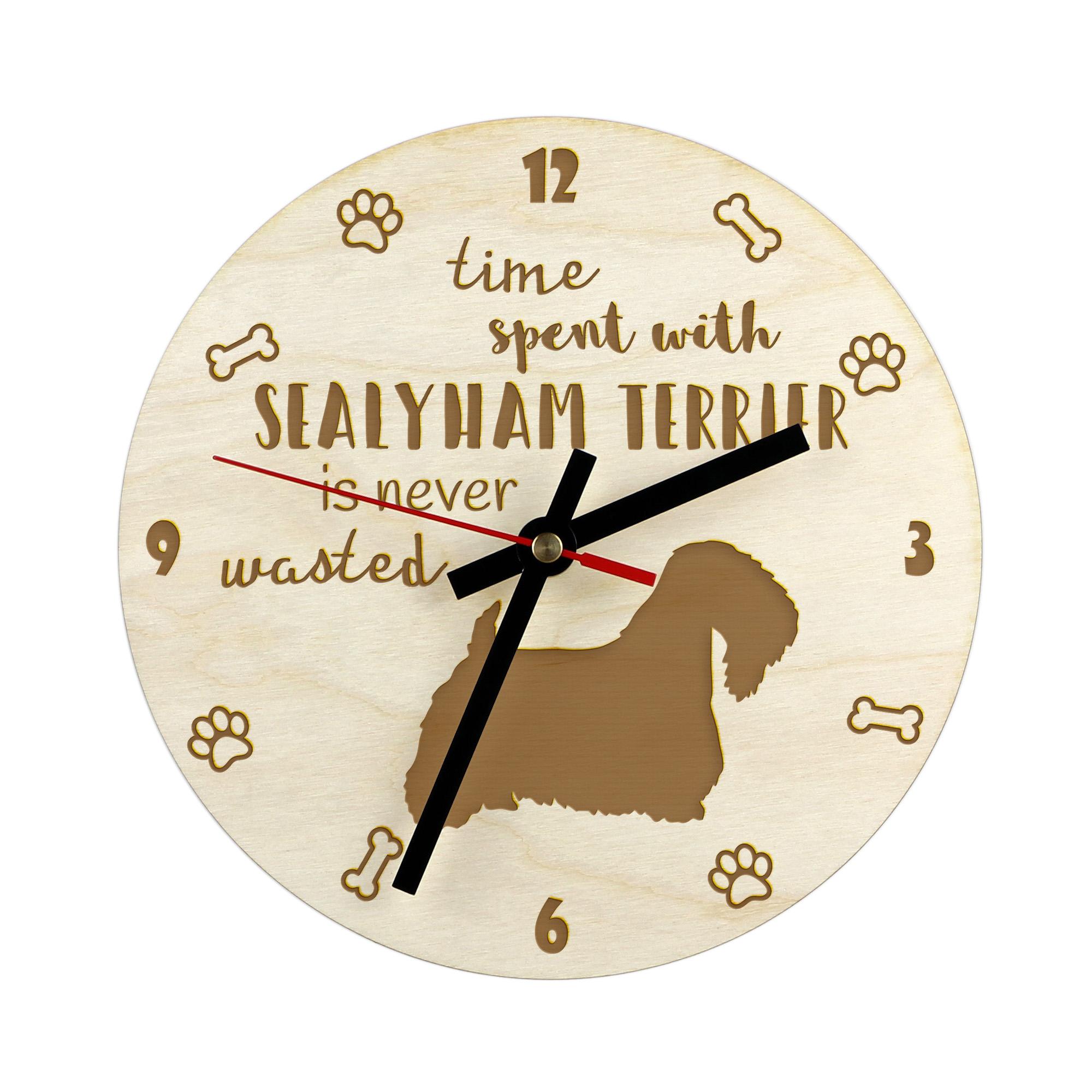 

Sealyham Terrier, Welsh Border Terrier, Cowley Terrier - clock with dog, wooden clock with engraving, personalised clock by Art-Dog