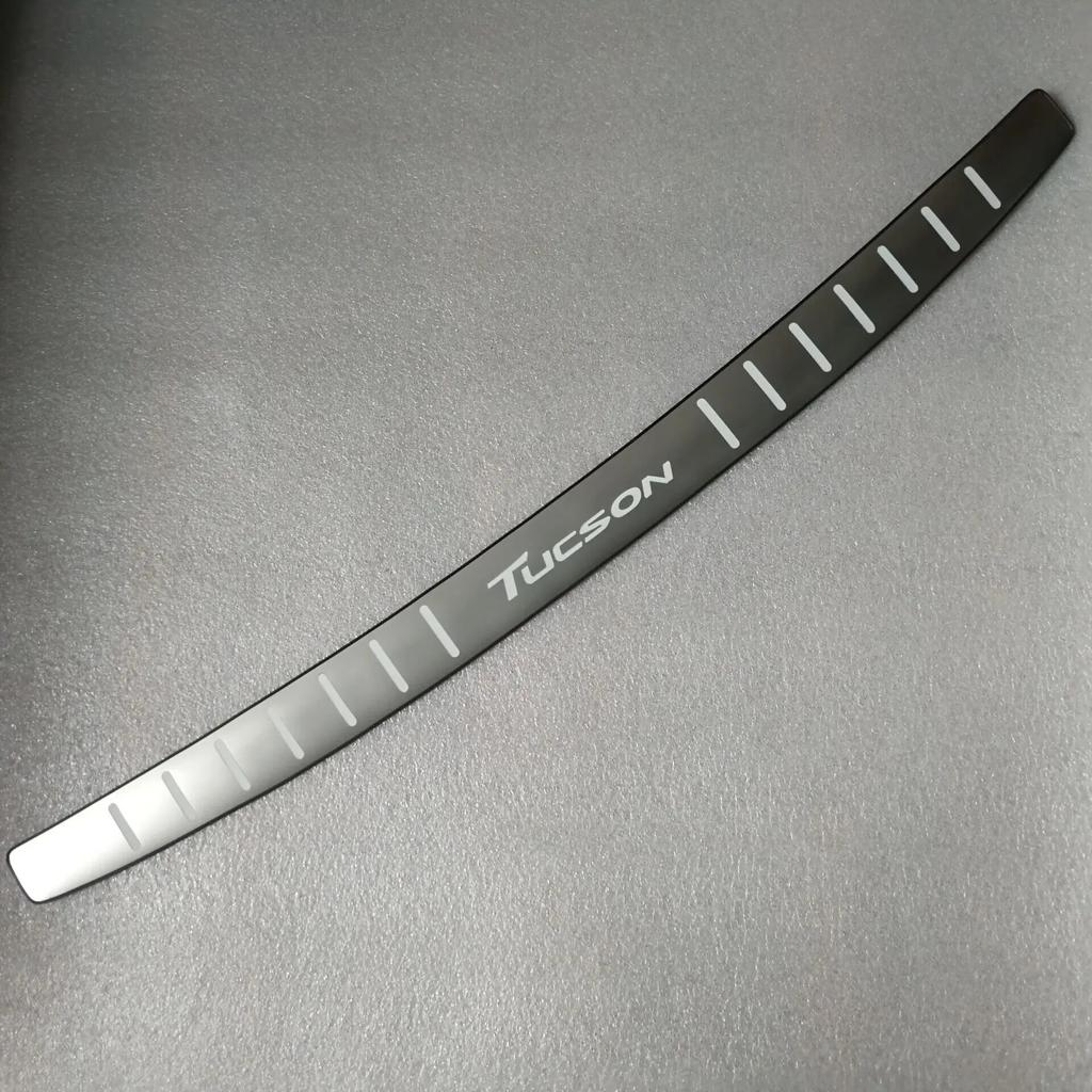 Ultratunn bil i rostfritt stål bakre stötfångarskydd Syll Trunk Bakre Guard Slitbaneplatta Bilstyling för Hyundai Tucson 2015-