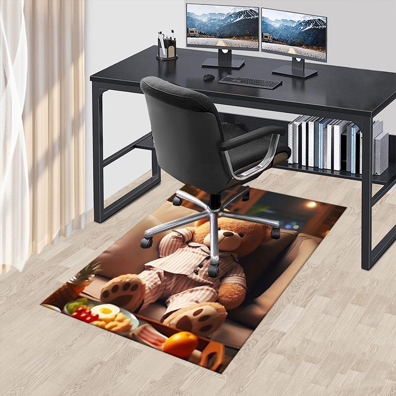 

1pc Teddy Bear Pajama Chair Mat - Anime Cartoon Design Office Chair Pad, Non-Slip Carpet for Home Decor, Living Room, Bedroom, Game Room, and Dormitor 60cm by 90cm