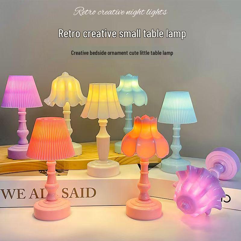 Retro Creative Small Bedside Lamp - Night Light & Desktop Decor, Perfect Birthday Gift