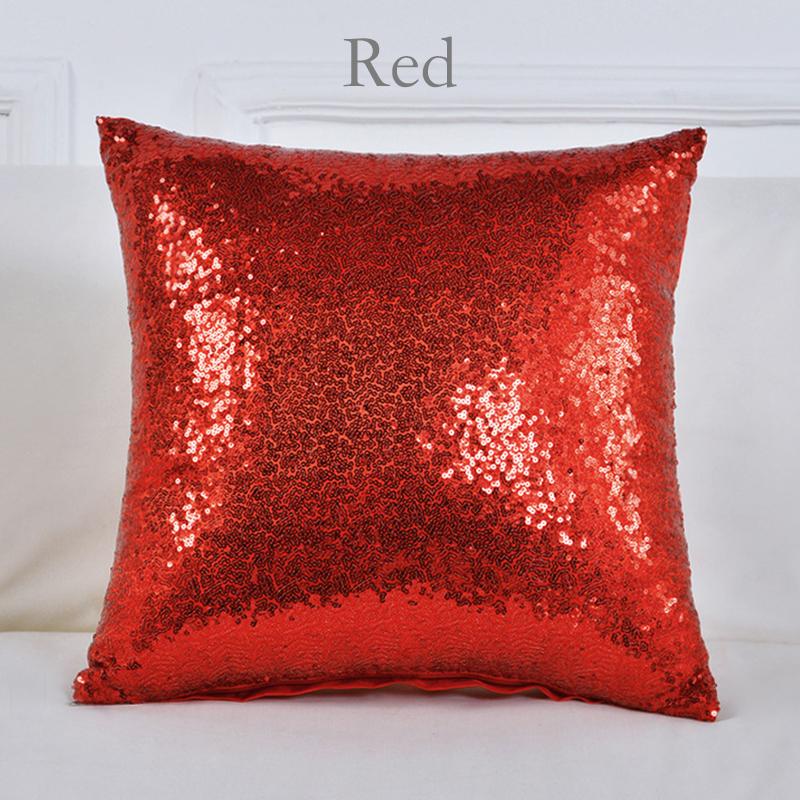 red sequin pillows