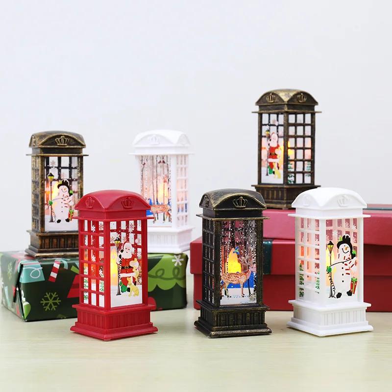 Christmas Decorations Small Wind Lantern Old Man Snowman Decoration Wind Lantern Desktop Decoration Christmas Ornaments