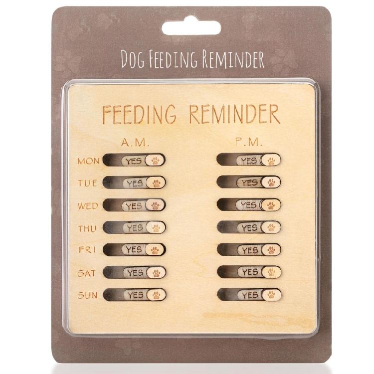 Dog Feeding Chart Wooden Board For Busy Owners with Feeding Switches User Friendly Sliding Indicators Pet Care Solution
