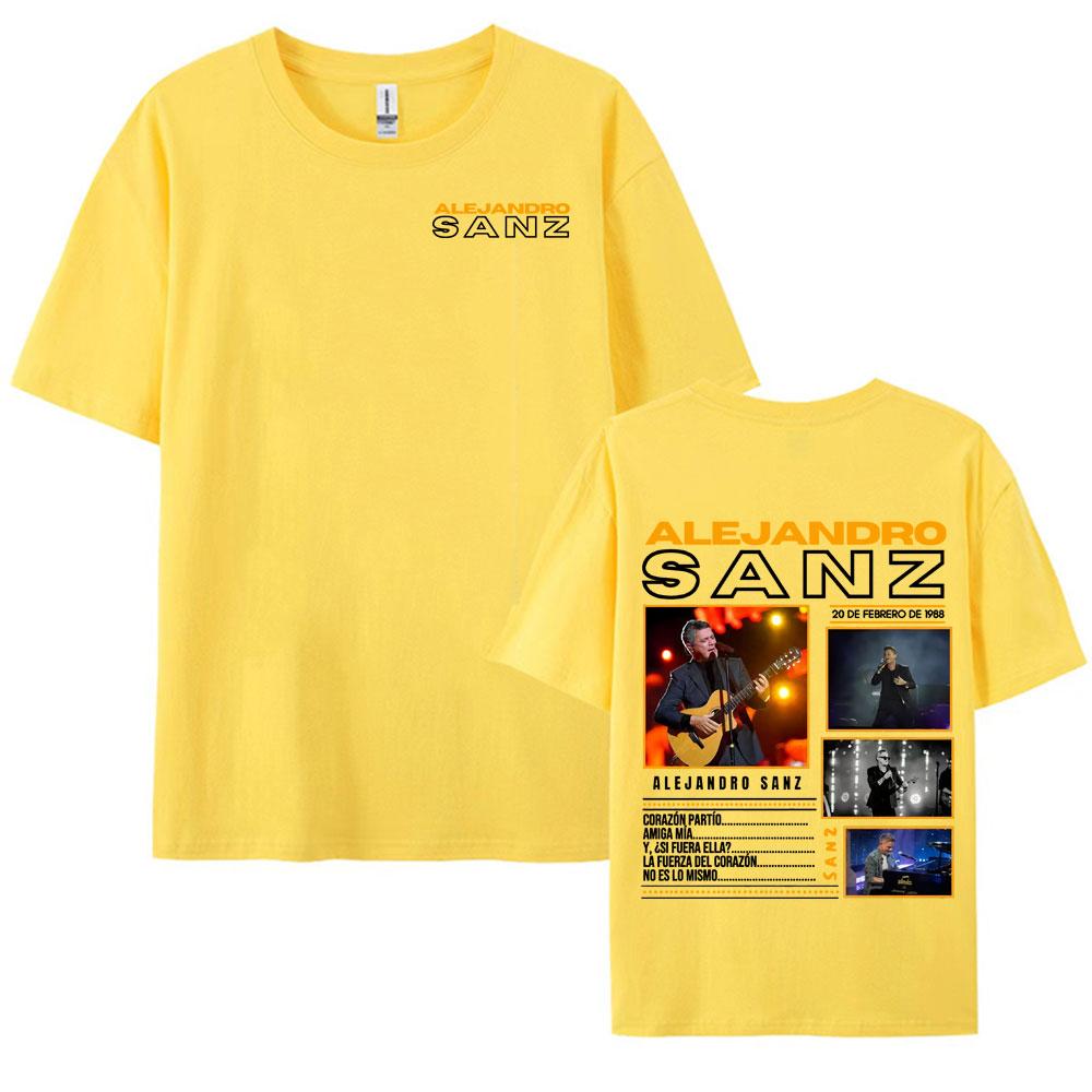 Singer Alejandro Sanz 2025 Tour Graphic Tshirts for Men Vintage High Quality Summer Short Sleeve T Shirt Unisex Casual Tshirt