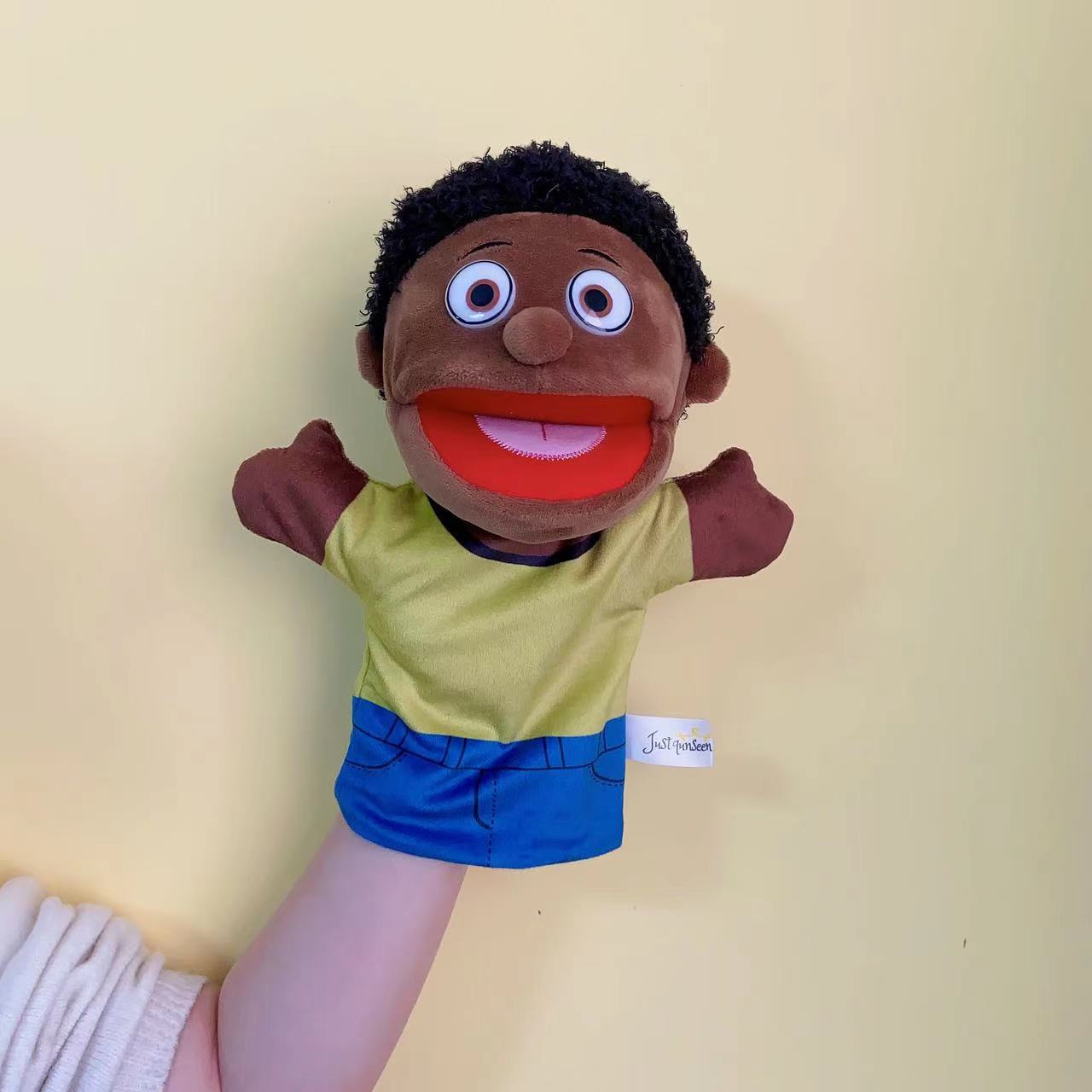 

Рассказчик семьи, ручная кукла, семейная ролевая игра, интерактивные игрушки, персонаж с открытым ртом, плюшевая ручная кукла Black Son