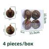 4PCS New Flocked Christmas Ball Pendant 6cm Snowflake Xmas Tree Charm DIY Christmas Supplies Merry Christmas
