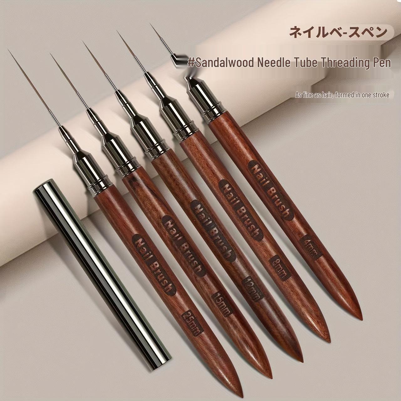 Japanese High-End Sandalwood Nail Art Brush: Ultra-Fine Liner for Detailed Painting and French Outlines