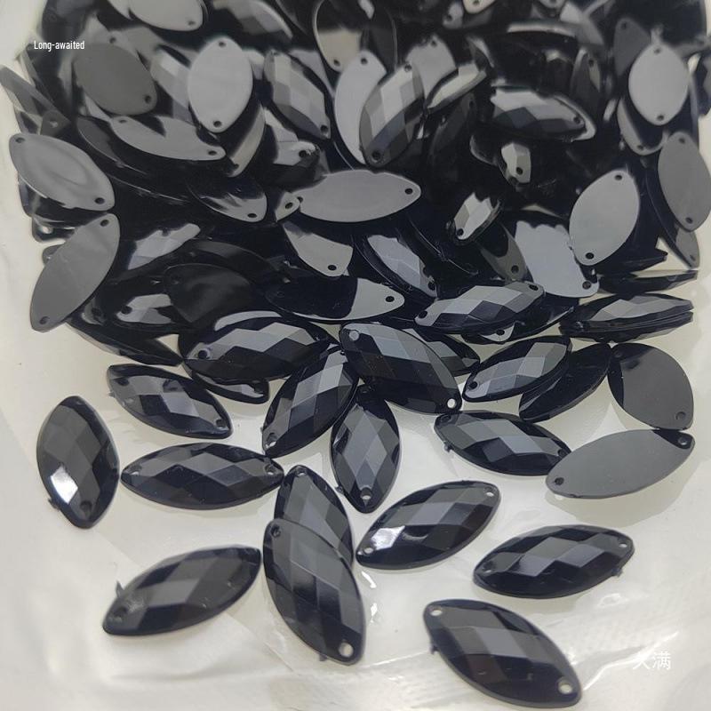 Ručně šité samolepky na taneční oblečení s kamínky, nepravidelné/kulaté tvary kapky vody, smíšené styly pro černé bazénové soutěže