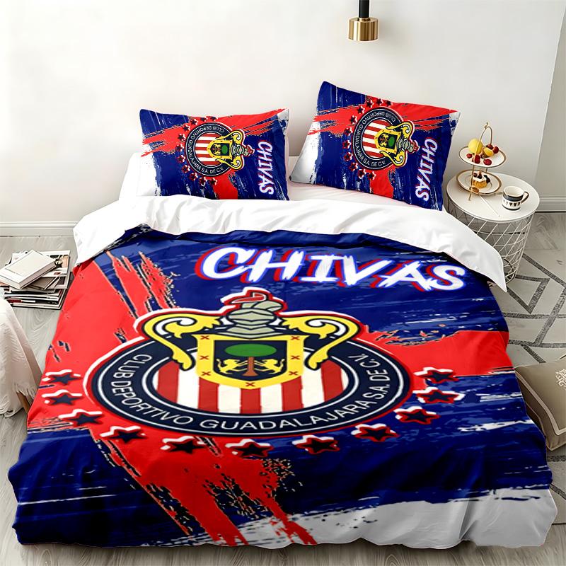 Deportivo guadalajara 3pc set Perfect for bedroom use Comfortable bedding set includes a duvet cover and two pillowcases Ideal birthday or Christmas g