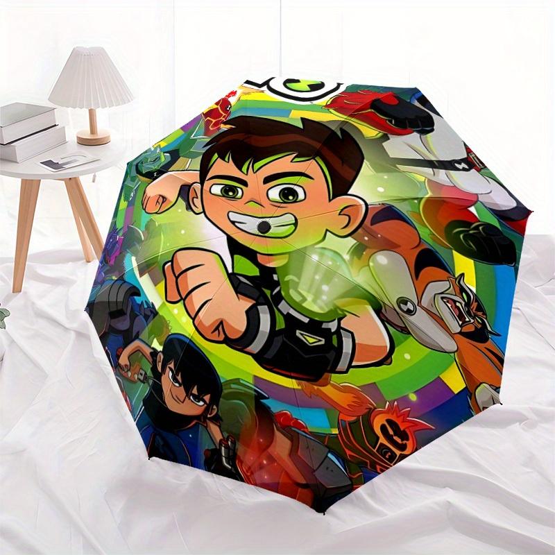 Ombrello Ben Tennyson Aliens Ben 10 Apertura/Chiusura Automatica - Ombrello da Viaggio Compatto, Regalo Ideale, Accessorio da Esterno, 111