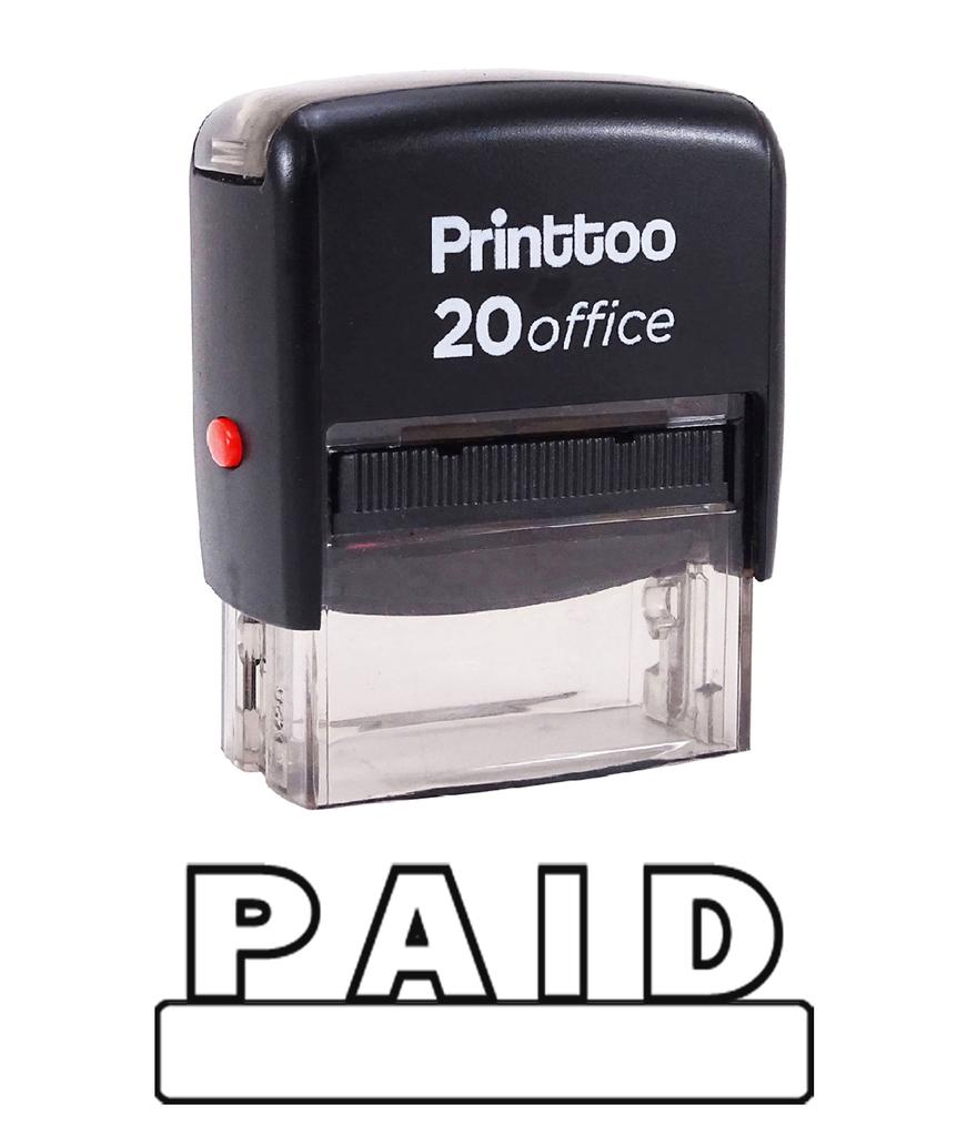 Printtoo Office Stationary Custom Stamp PAID Self Inking Rubber Stamp-Black