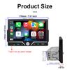 Hippcron 7" Car Radio Wireless/Wire Carplay Android Auto 1Din HD Touch Screen Bluetooth U-disk Type-C Support Rearview Camera