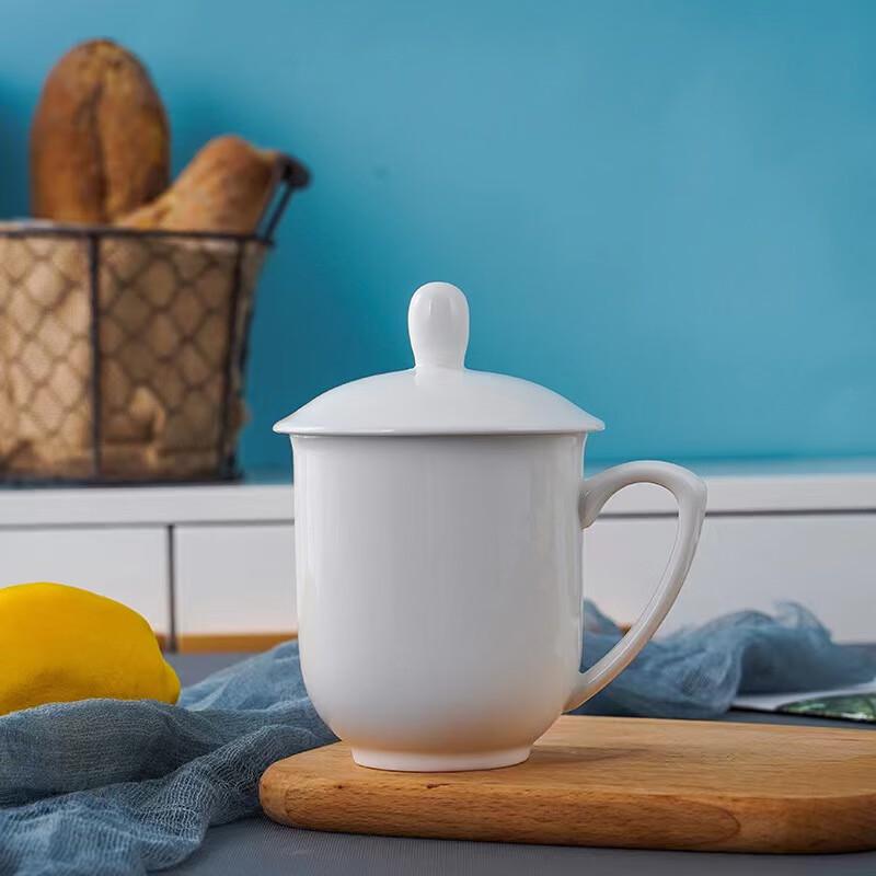 Белые керамические чайные чашки с крышкой (Набор из 6)