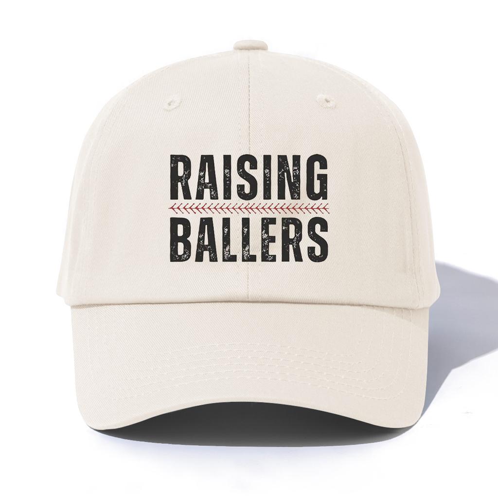 1pc RAISING BALLERS Print Baseball Cap for AdultsMinimalist Retro Style Casual Soft Adjustable Dad HatPerfect As Gift
