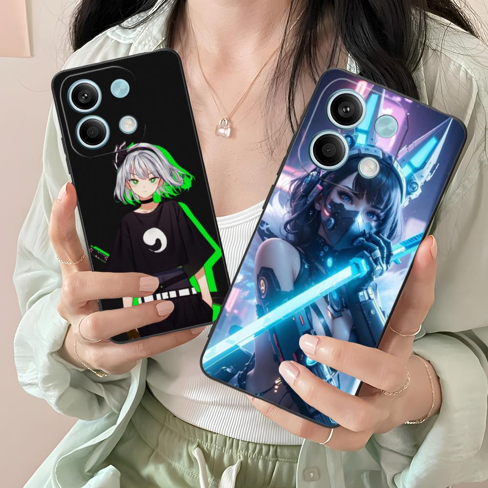 Anime Girl Mobile Phone Case for Xiaomi Redmi 15 14 13 12 A5 3 2 1 C Plus 4G 5G Colorful Printing Cover Cover Pretty