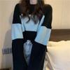 Spring and Autumn New Cropped Knitted Top Women's Sweater Loose Versatility Casual Design Sense Niche Long-sleeved T-shirt