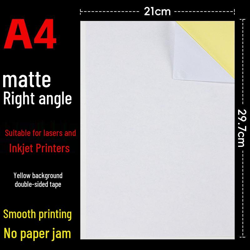 A4 Glossy/Matte Color Self-Adhesive Stickers for Inkjet & Laser Printing