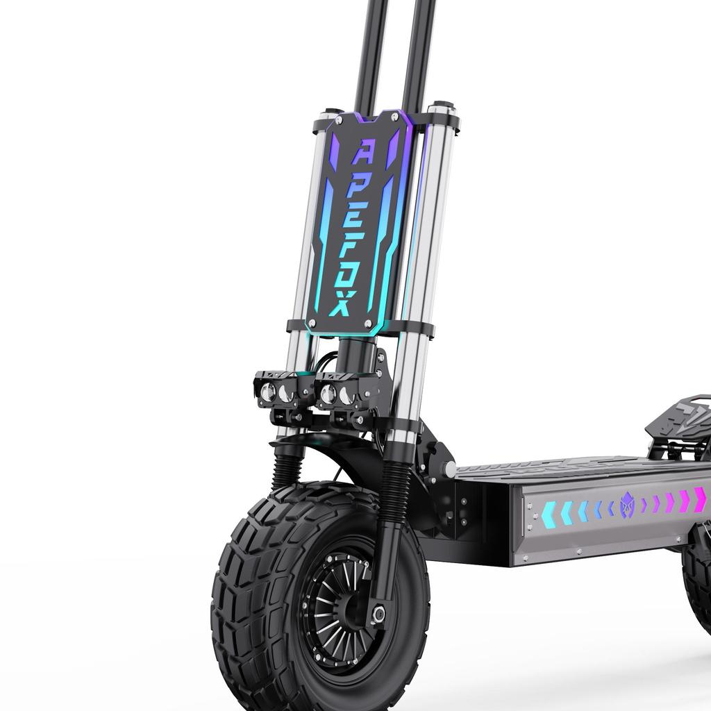 Electric Scooter OOTD 13" 3000Wx2 Dual Motor Electric Off-Road Scooter 60V 31.2AH Max Range 100Km Load 150Kg Black T90