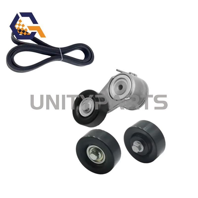 4PCS Serpentine Belt Tensioner Pulley Kit For Jeep Wrangler JK 2.8 07-18 68027611AB 68027611AA 68027602AA 68027603AA 6PK2450