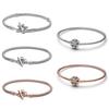 925 Sterling Silver Asymmetric Star T-bar Snake Chain Bracelet Fit Women Bead Charm Jewelry