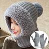 1Pcs 3 In 1 Knitted Hat with Face Mask & Neck Warmer Women Winter Warm Balaclava for Outdoor Cycling Hiking Cold Weather Travel