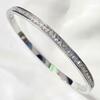 Luxury Radiant Baguette Zircon Stainless Steel Bangle Elegant Gold Plated Bracelet for Daily Style