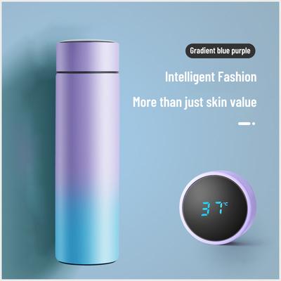 1 stück 500 ml Smart Isolierung Edelstahl Bunte Tasse Mini Thermos Tasse Wasserflasche Led Digitale Temperaturanzeige Thermos