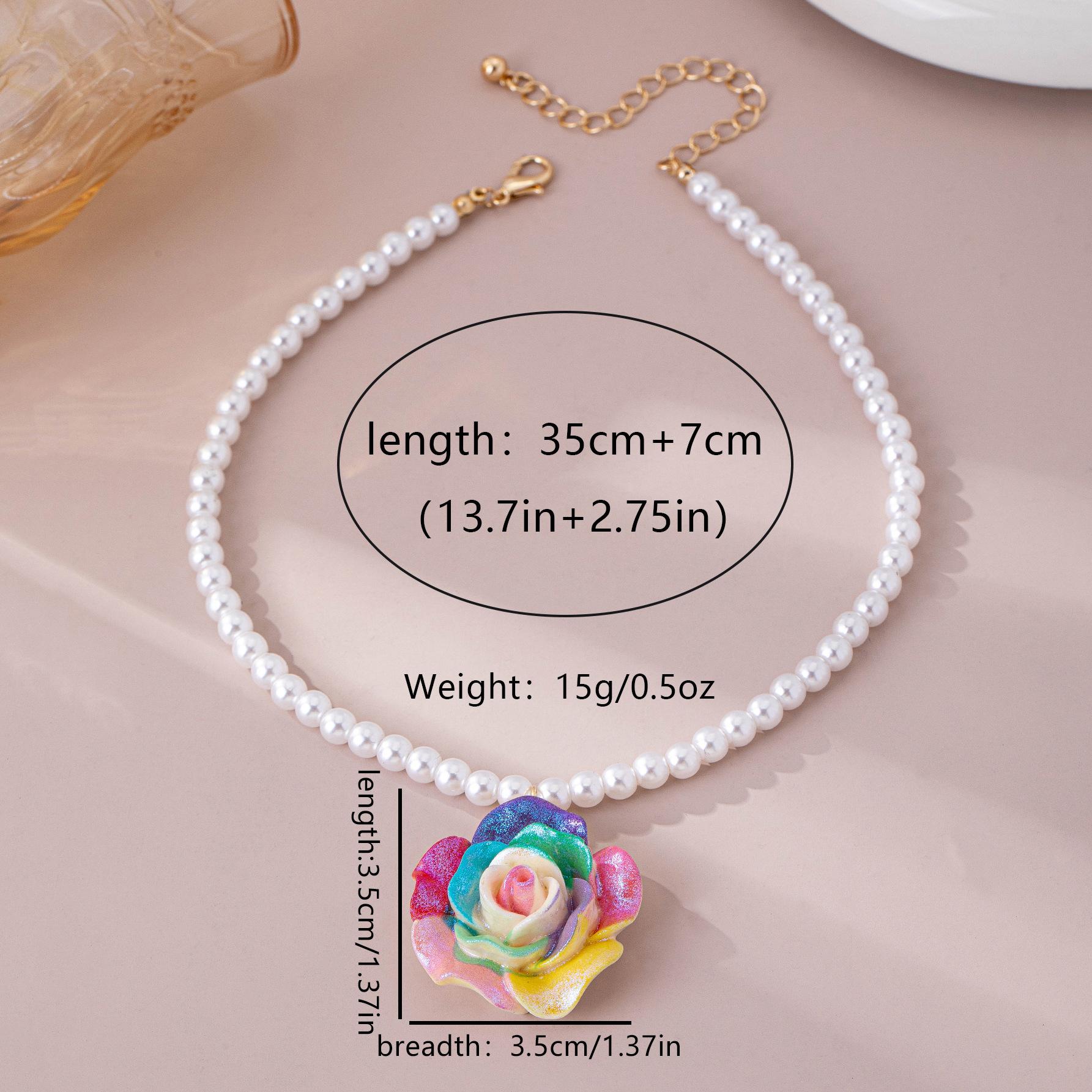 

1PC fashion trend personalized colorful flower pearl necklace suitable for daily wear